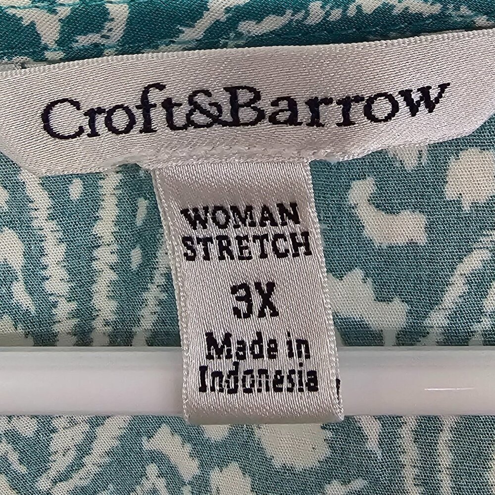 Croft & Barrow Dress Green Sleeveless Floral Boho Cottage 3X - Picture 11 of 14